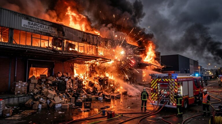 Sarcelles : Entrepôt en Flammes Révèle des Tonnes de Feux d&rsquo;Artifice