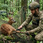 Soldats Ukrainiens Sauvent Chevreuil Piégé dans Filet Anti-Drone