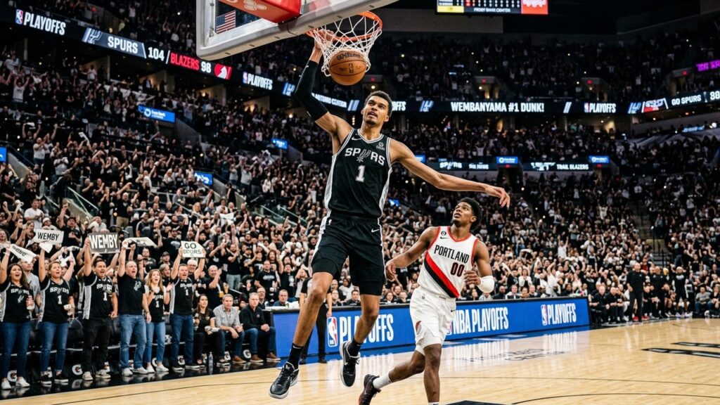Spurs Blazers Playoffs NBA : Heure et Chaîne pour le Match 1 de Wembanyama