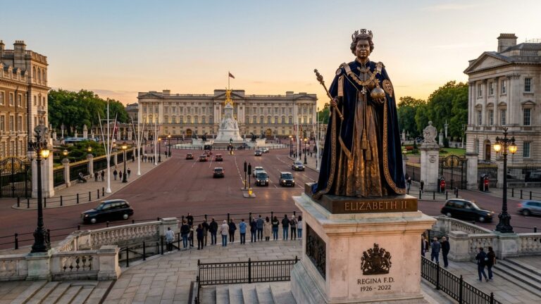 Statue Géante de la Reine Elizabeth II : Hommage Monumental à Londres