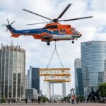Super Puma à La Défense : Manœuvre Aérienne Impressionnante Sur la Tour Opus