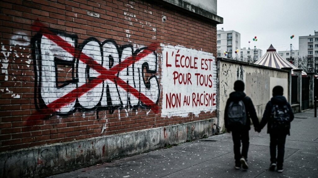Tag Raciste à Beauvais : « Batoude pour les Singes » Vise des Enfants