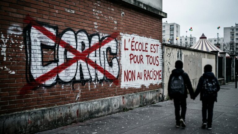 Tag Raciste à Beauvais : « Batoude pour les Singes » Vise des Enfants