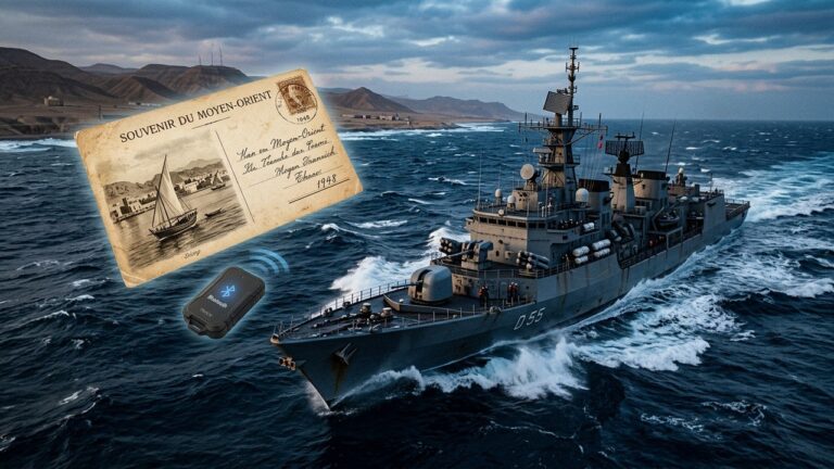 Traceur Bluetooth dans Carte Postale : Géolocalisation d&rsquo;un Navire Militaire