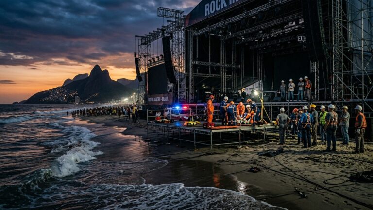Tragédie à Copacabana : Technicien Mort lors du Montage de la Scène Shakira