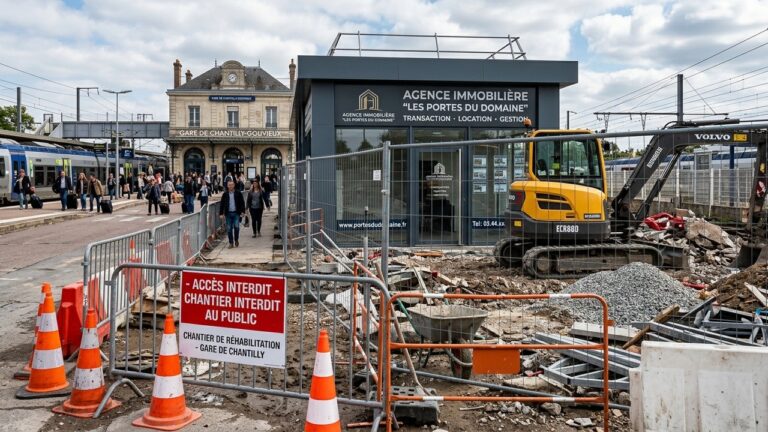 Travaux Gare Chantilly : Agence Immobilière Totalement Inaccessible