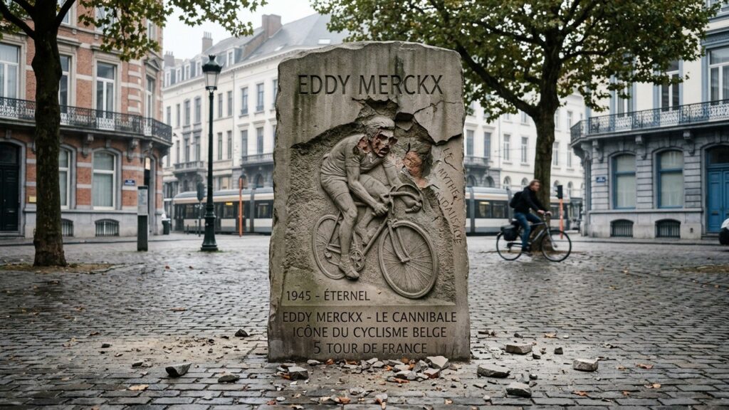 Vandalisme de la Stèle Eddy Merckx à Bruxelles : Un Symbole Attaqué
