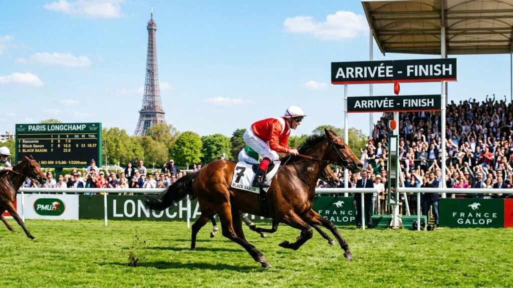 Victoire Éclatante de Black Saxon au Quinté de Paris Longchamp