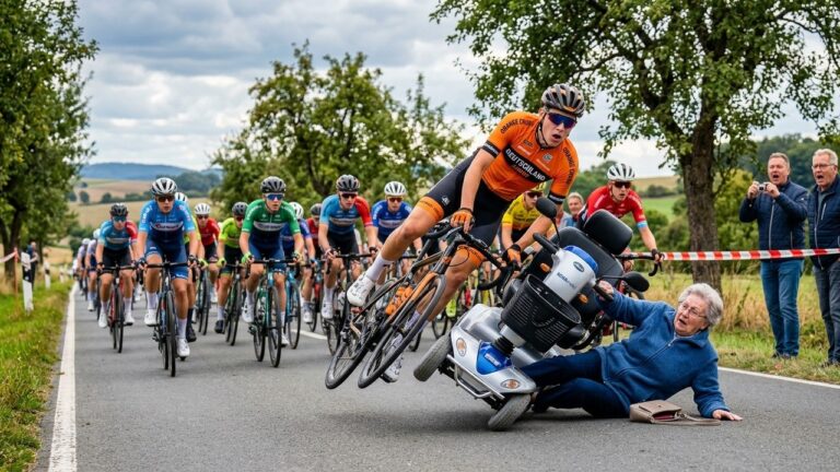 Accident Insolite en Course Junior : Déambulateur Provoque le Chaos