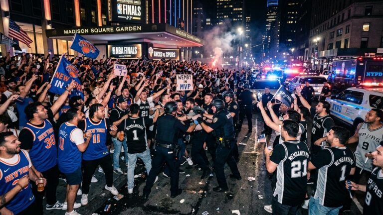 Arrestations à New York : Tension Explosive en Finale NBA Knicks-Spurs