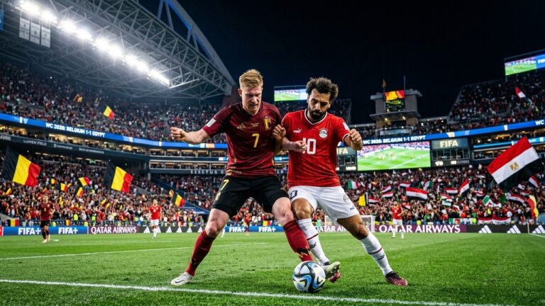 Belgique Égypte 1-1 : Choc Équilibré en Coupe du Monde 2026