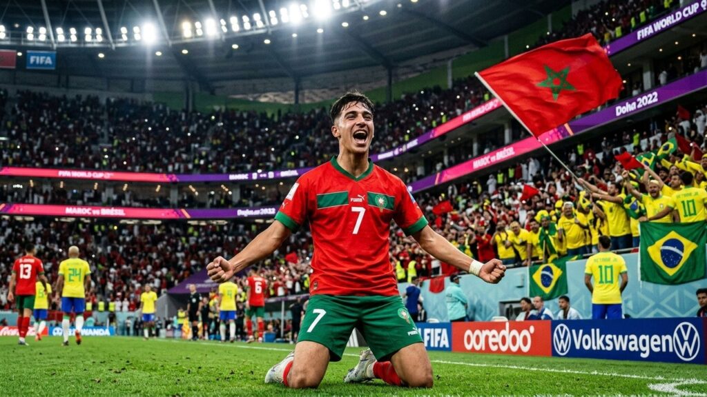 Brésil vs Maroc : Bouaddi Titulaire à 18 Ans en Coupe du Monde