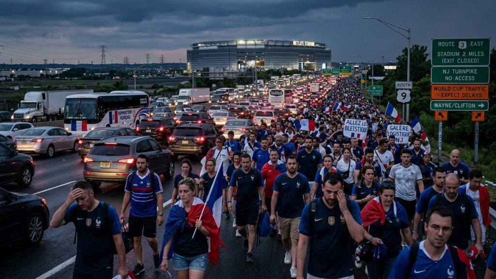 Calvaire Des Supporters Bleus Au Stade De New York Pour La Coupe Du Monde