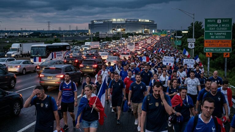 Calvaire Des Supporters Bleus Au Stade De New York Pour La Coupe Du Monde