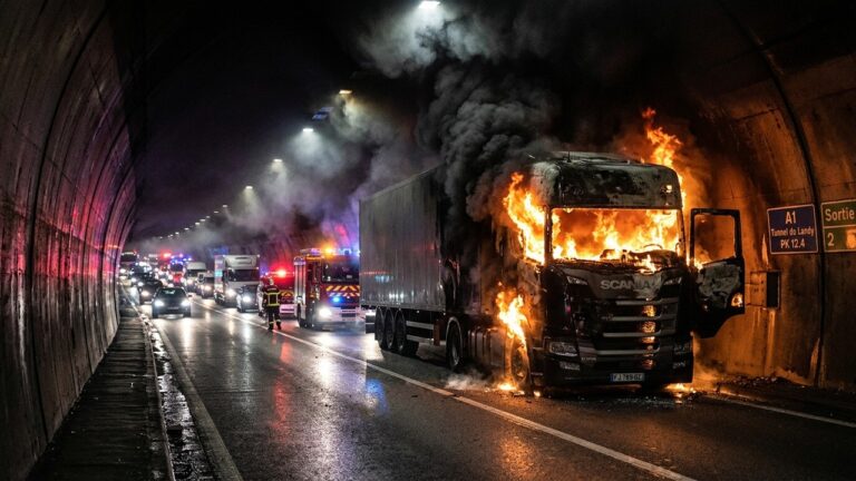 Camion En Feu Sur L&rsquo;A1 : Trafic Perturbé Dans Le Tunnel Du Landy
