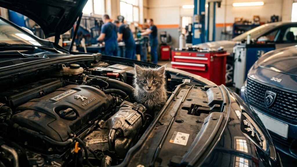 Chaton Miraculeux : 450 Km Coincé dans le Moteur d’une Voiture