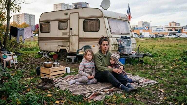 Crise du Logement Social : Une Mère et Ses Filles Vivant Dans une Caravane