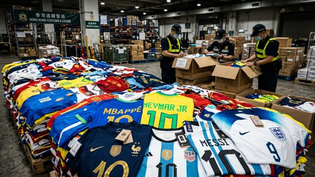 CWriting the detailed blog articleoupe du Monde 2026 : Saisie Massive de Maillots Contrefaits à Hong Kong
