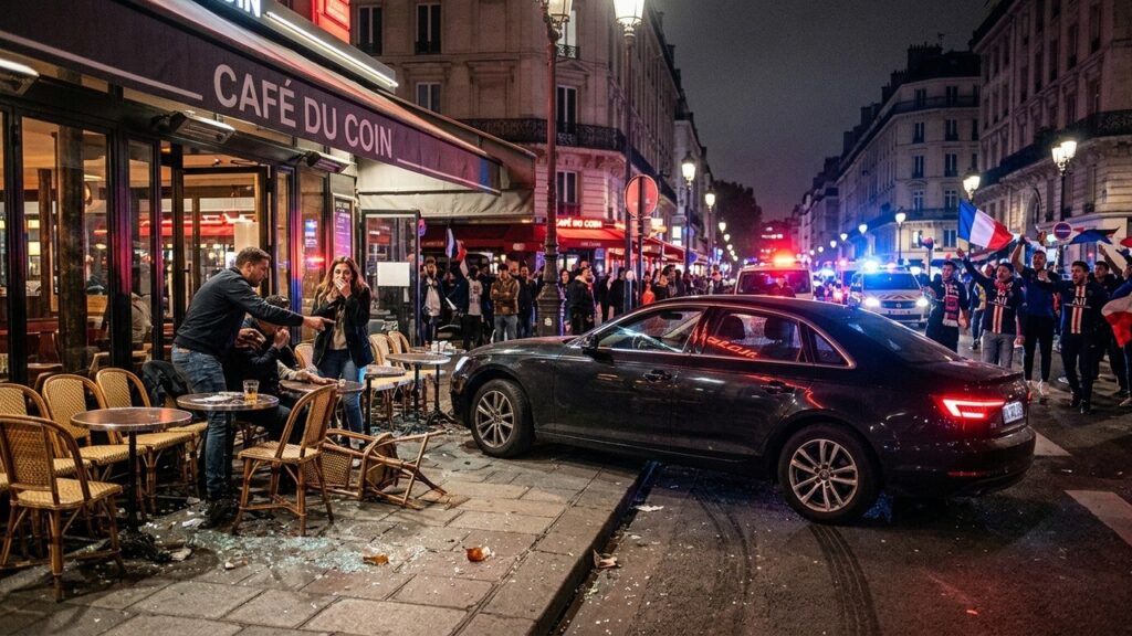 Débordements PSG : Jeune Homme Incarcéré Après Voiture sur Terrasse à Paris