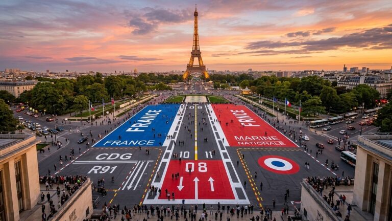 Découverte d&rsquo;une Œuvre Géante Tricolore au Trocadéro à Paris