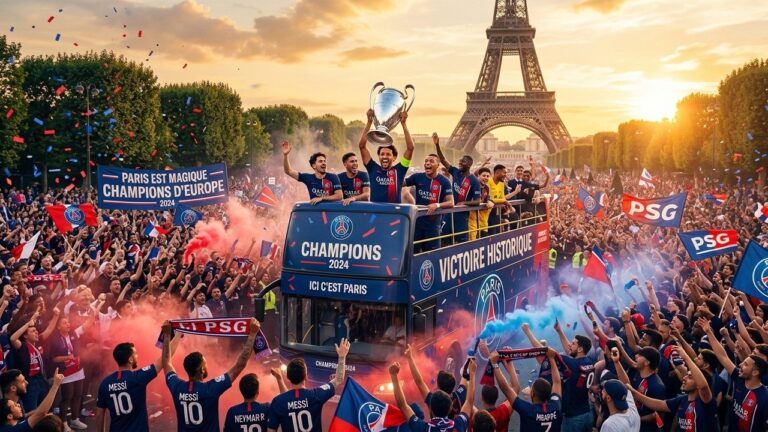 Défilé du PSG au Champ-de-Mars : La Folie des Fans pour les Champions d’Europe
