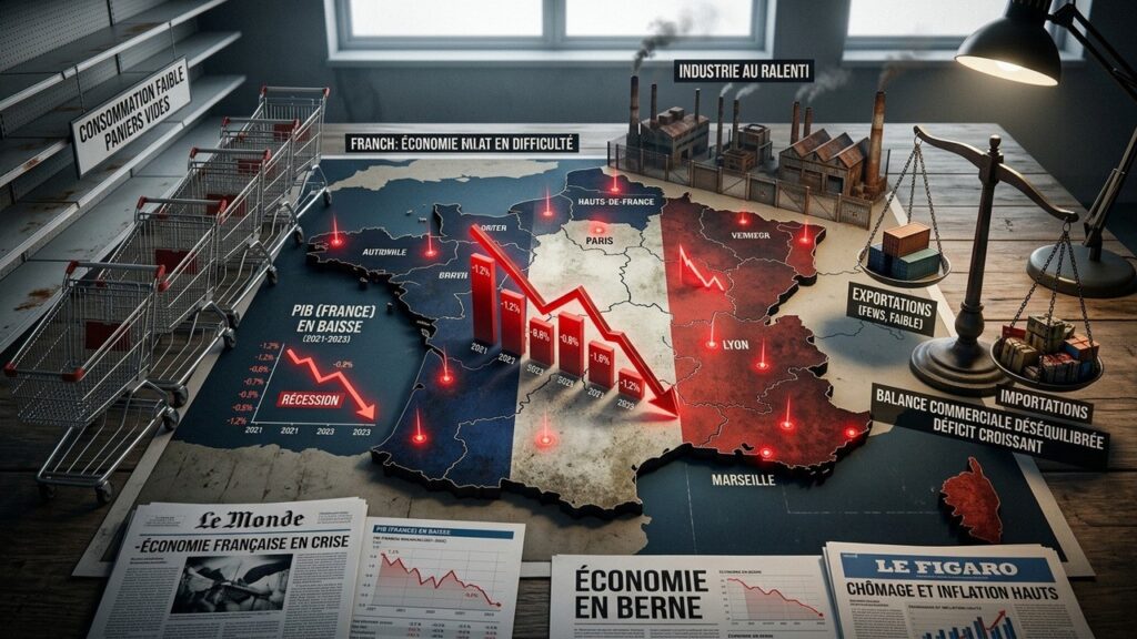 Économie Française en Souffrance : PIB en Recul et Inflation Persistante