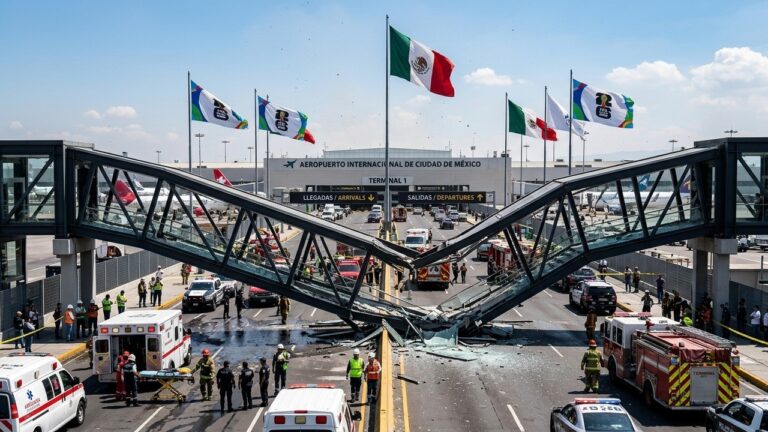 Effondrement Passerelle Aéroport Mexico Avant Coupe Monde 2026