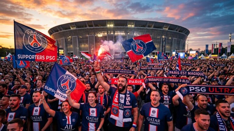 Émotion des Supporters PSG à Budapest Avant la Finale