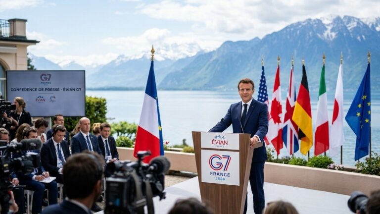 G7 à Evian : Macron s&rsquo;exprime sur TF1 avant le sommet