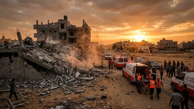 Gaza : CGenerating the blog articleinq Morts et 17 Blessés dans une Frappe sur un Poste de Police