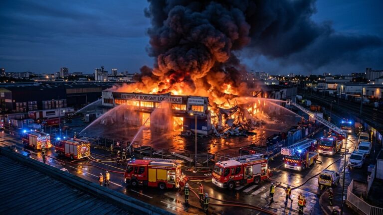 Incendie Dévastateur à Bobigny : Un Entrepôt Ravagé par les Flammes