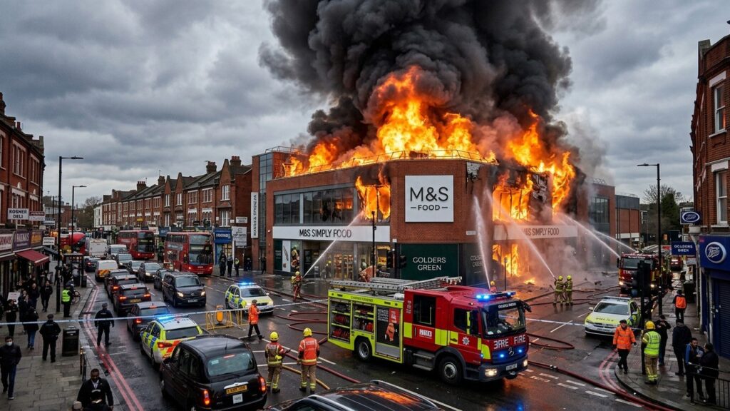 Incendie Spectaculaire dans un Supermarché Casher à Londres