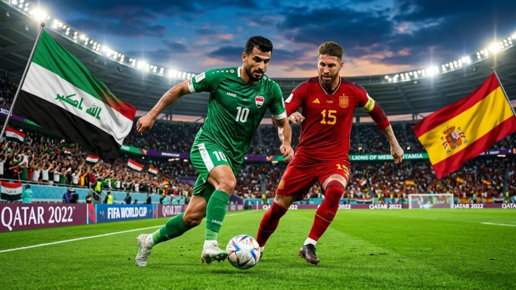 Irak contre Espagne : Les Lions de Mésopotamie Prêts pour la Coupe du Monde