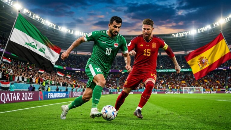 Irak contre Espagne : Les Lions de Mésopotamie Prêts pour la Coupe du Monde