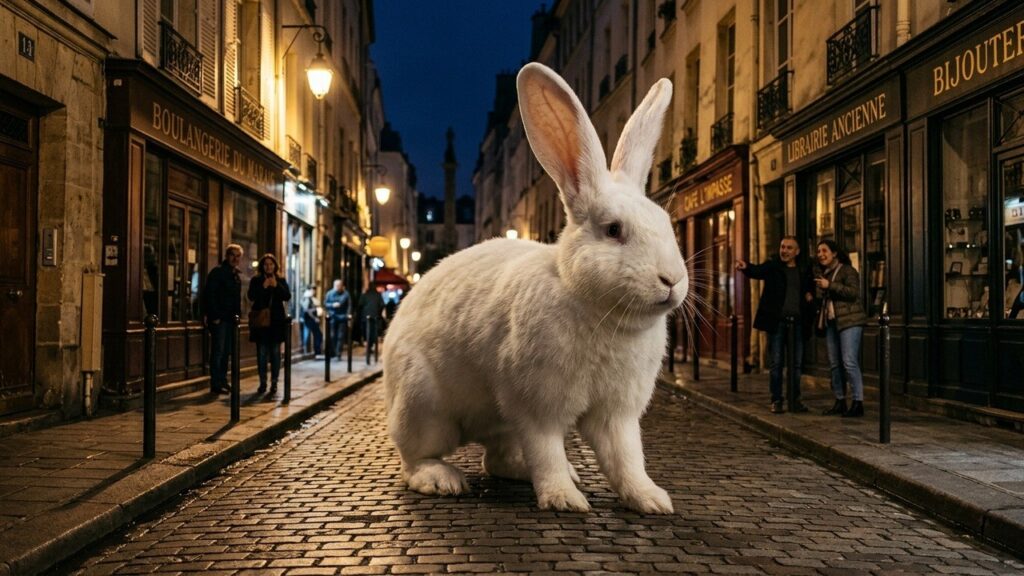Le Lapin Géant Casper : Star Inattendue des Rues de Paris