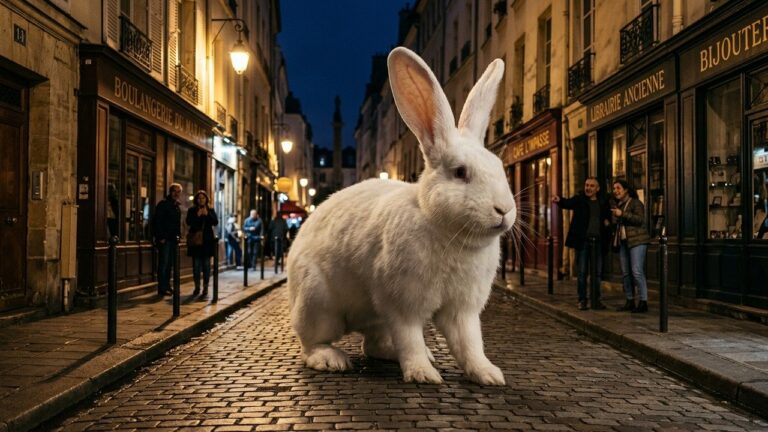 Le Lapin Géant Casper : Star Inattendue des Rues de Paris