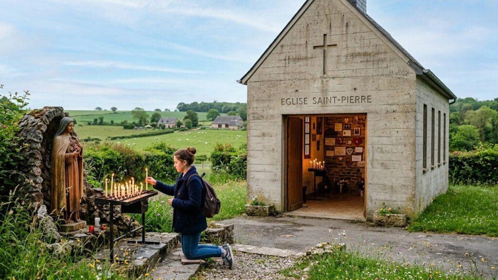 L&rsquo;Église Normande Où Un Cierge Aide à Passer Son Bac