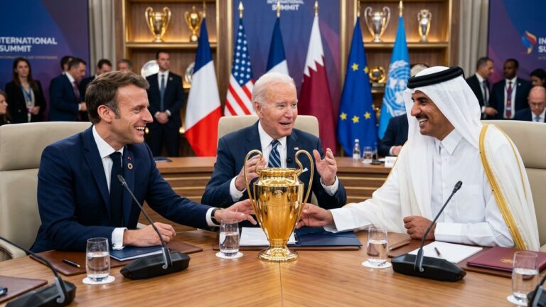 Macron, Trump et l&rsquo;Émir du Qatar : Scène Cocasse sur le PSG au G7