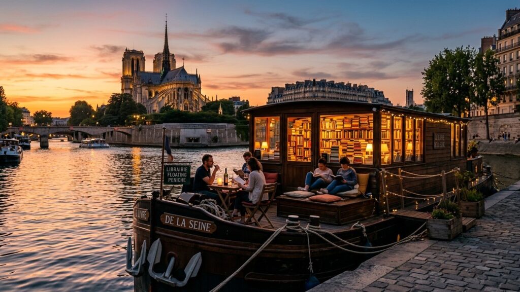 Nanna : Péniche Bibliothèque et Bar aux 7000 Livres Face à Notre-Dame