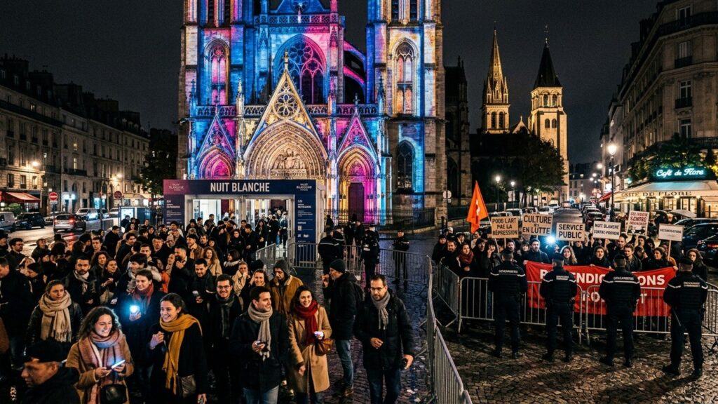 Nuit Blanche à Paris : Violences et Arrestations Après Perturbation d&rsquo;un Événement Culturel