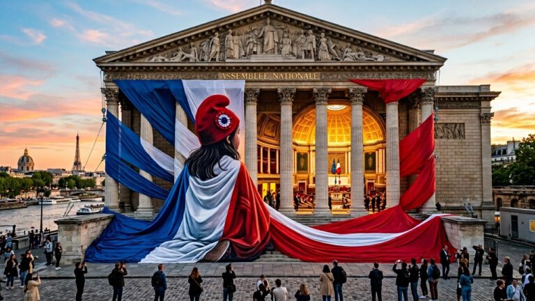 Paris : Marianne Rêve, l&rsquo;Œuvre Ephémère de Seth à l&rsquo;Assemblée Nationale