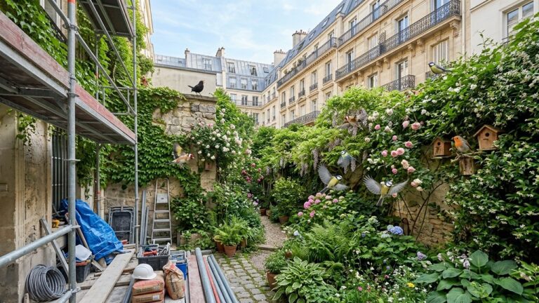 Paris : Une Cour Transformée en Paradis pour Oiseaux Menacée par un Chantier