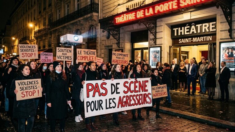 Patrick Bruel et les Plaintes : Manifestation au Théâtre Édouard VII