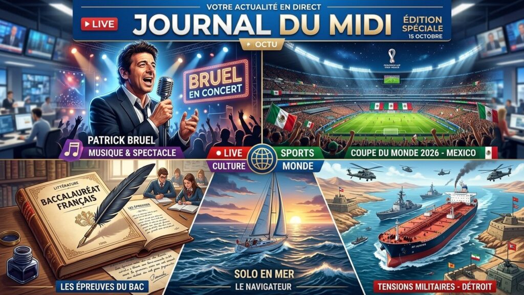 Patrick Bruel Mis en Examen, Coupe du Monde 2026 et Bac : Infos Midi à Retenir