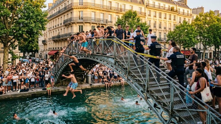 Plongeons Dangereux au Canal Saint-Martin : Paris Face à la Canicule