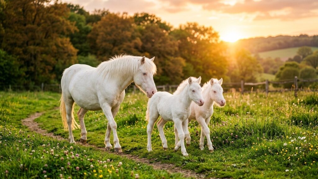 Poulains Jumeaux Albinos Oise : Quivala et Quilucru en Pleine Santé