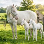 Poulains Jumeaux Blancs Aux Yeux Bleus : Miracle Dans L&rsquo;Oise