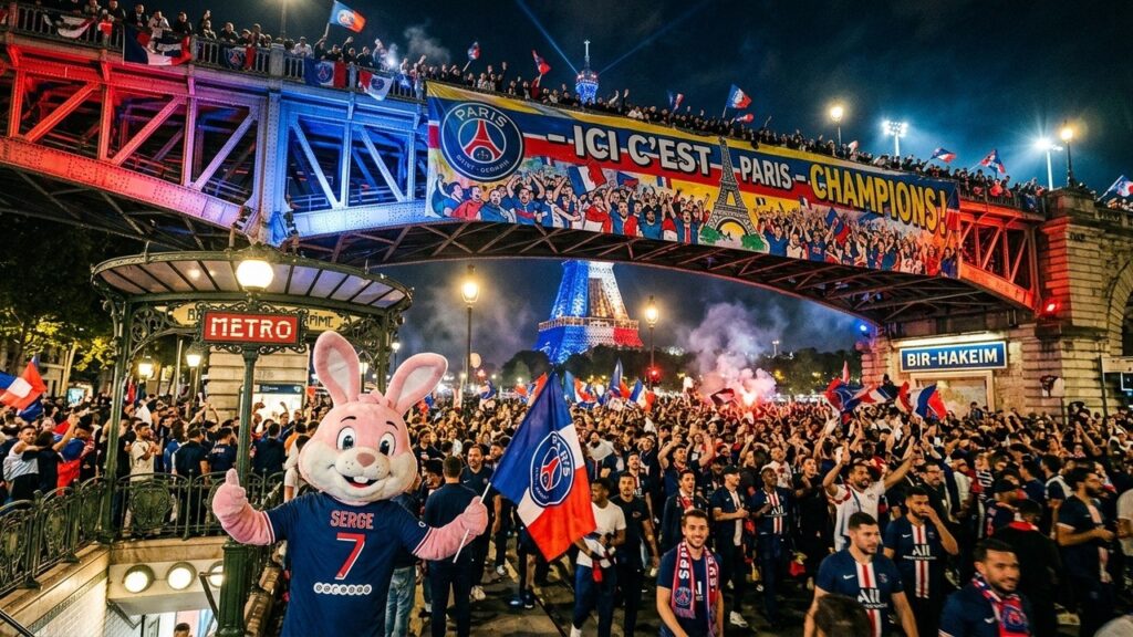 PSG Arsenal : RATP Déploie Tifo Géant à Bir-Hakeim