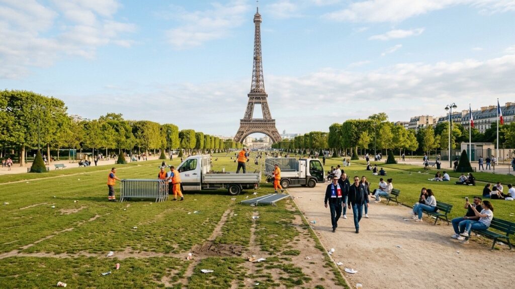 PSG Champion d&rsquo;Europe : Champ-de-Mars Retrouve Son Calme Après la Grande Fête