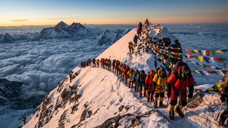 Record Historique à l&rsquo;Everest : Plus de 1000 Alpinistes au Sommet